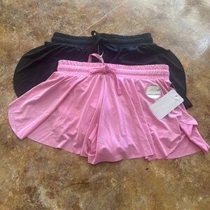 BTWEEN 2 pack Active Girls' skorts~shorts~size 8 Black & Pink NEW WITH TAGS-